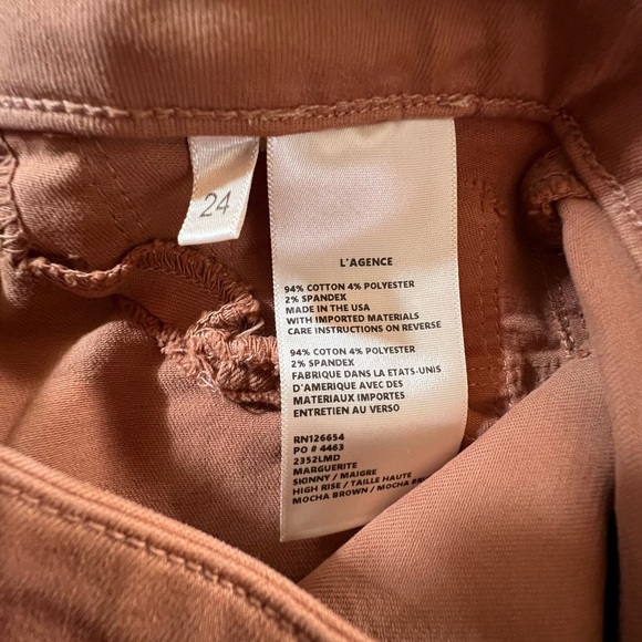 L'AGENCE Marguerite, Skinny High Rise, Women’s, Camel Color, Size 24, NWT - Picture 8 of 11